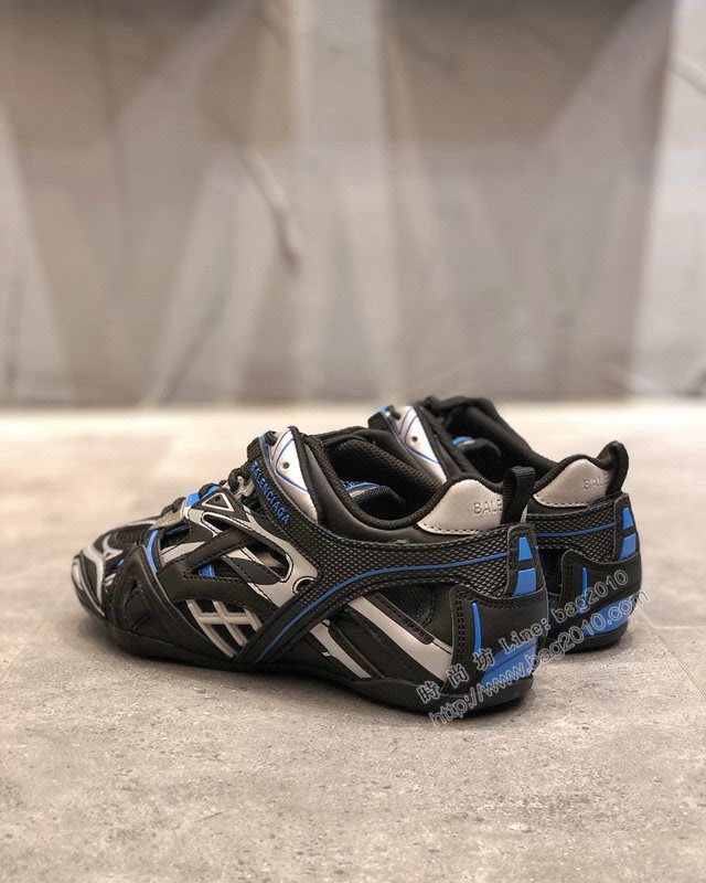 Balenciaga經典款男女鞋 巴黎世家頂級版本Drive鏤空老爹黑藍賽車鞋 Balenciaga情侶款老爹鞋  hdbl1186